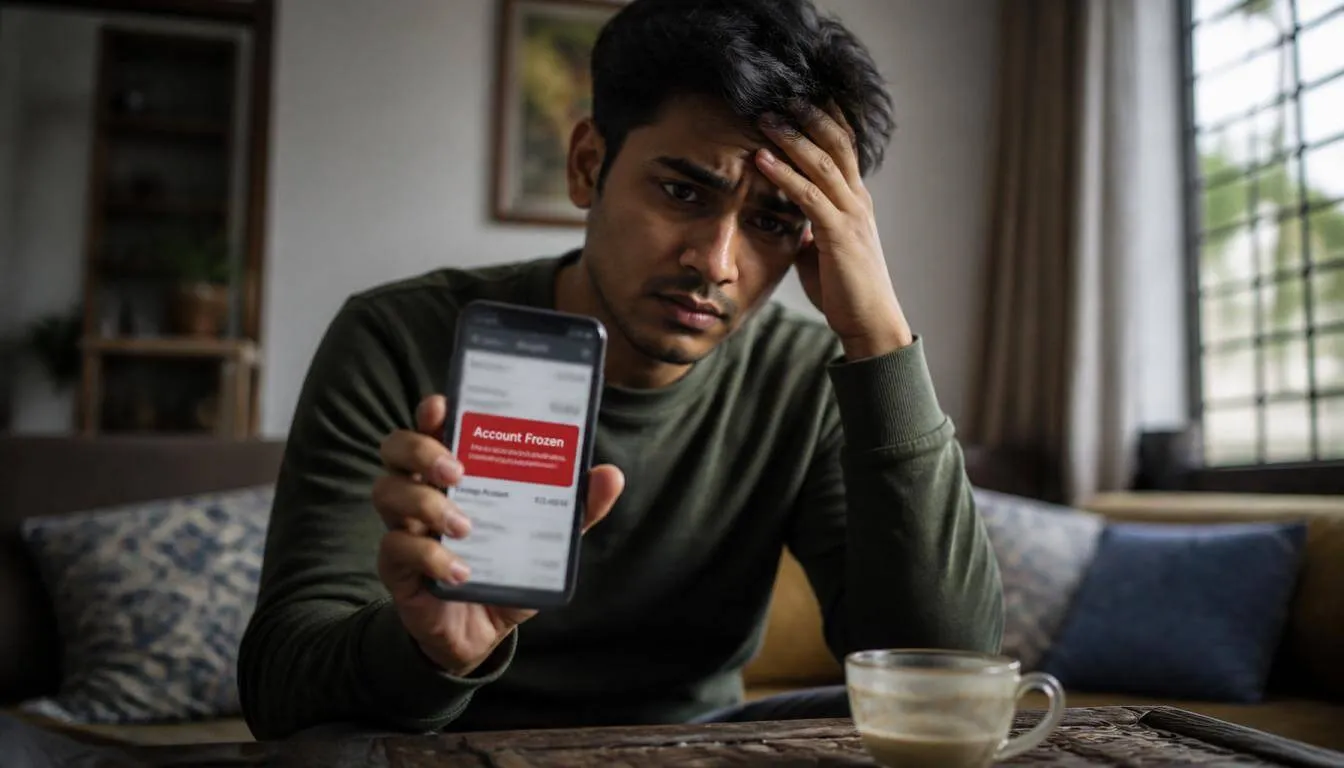 upi fraud bank account freeze cyber cell message on phone