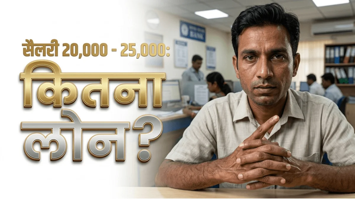 20000 से 25000 की सैलरी पर कितना पर्सनल लोन मिल सकता है, यह दर्शाने वाला बैनर